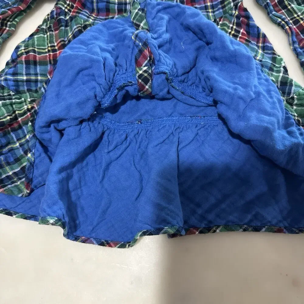 Polo Ralph Lauren Dress Girls 18M Red Plaid Flannel Shirt Drop Waist Long Sleeve